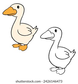 Duck illustration. Perfect for art, postcards, cards, wall decor, t-shirts, cards, prints, picture books, coloring books, wallpapers, prints, cards, etc.

 