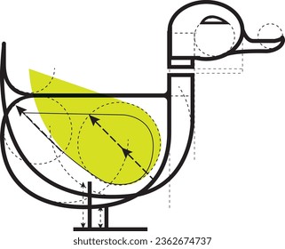 duck illustration as a technical drawing