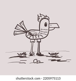 Duck illustration vector with line art. Suitable for your design