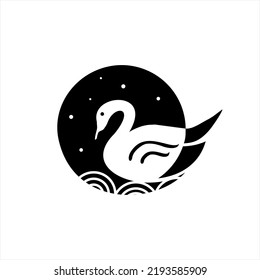 Dibujo de diseño de logotipo vectorial por la noche.