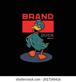 Duck illustration vintage for tshirt