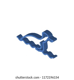 Duck isometric left top view 3D icon