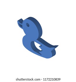 Duck isometric left top view 3D icon