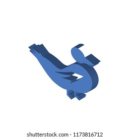 Duck isometric left top view 3D icon