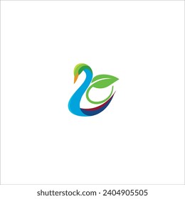 Duck and leaf logo design