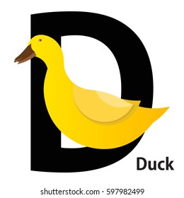 Duck Letter D Vector Stock Vector (Royalty Free) 597982499 | Shutterstock