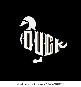 duck lettering in vintage style