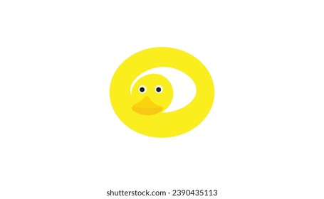 a duck lifebuoy isolated on white background. duck lifebuoy front view