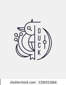 Duck line art design, hand drawn minimalism style vector illustration - King of the Bush Presentation
