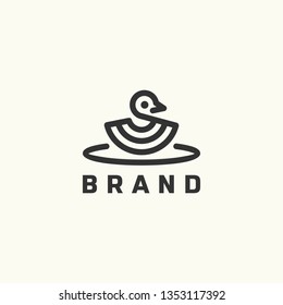 Duck line art logo