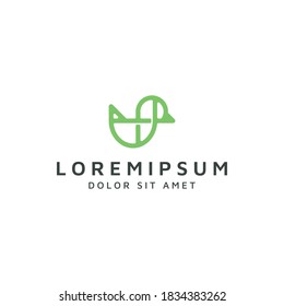 duck line art mono line logo design