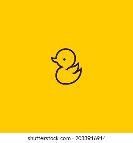 Duck Line Art. Simple Minimalist Logo Design Inspiration. Vector Illustration.