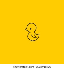 Duck Line Art. Simple Minimalist Logo Design Inspiration. Vector Illustration.