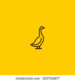 Duck Line Art. Simple Minimalist Logo Design Inspiration. Vector Illustration.