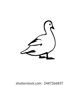 duck line art vector for coloring page