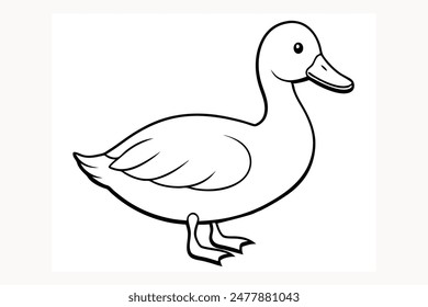 Duck Line Art vector illustration
