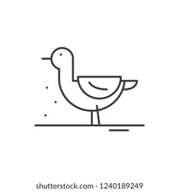 Duck line icon concept. Duck vector linear illustration, symbol, sign