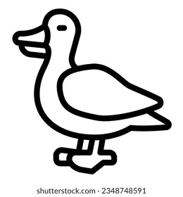 Duck line icon, domestic animals concept, domestic fowl sign on white background, Duck bird silhouette icon in outline style mobile concept web design. Vector graphics.