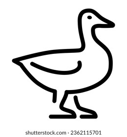 Duck line icon, Farm animals concept, domestic fowl sign on white background, Duck bird silhouette icon in outline style for mobile concept and web design. Vector graphics