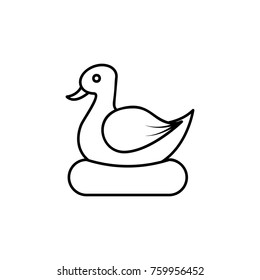 Duck line icon on white background