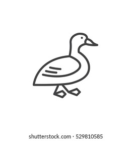 Duck line icon, outline vector sign, linear pictogram isolated on white. Symbol, logo illustration