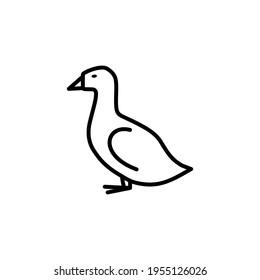 Duck Line Icon In A Simple Style. Vector sign in a simple style isolated on a white background. 64x64 pixel.