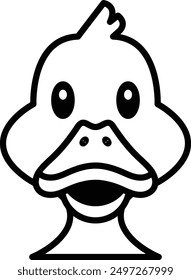 A duck in line icon style