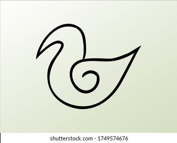 duck line icon vector illustration with abstract style.