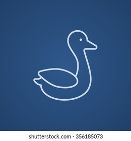 Icono de línea de disco para web, móvil e infografía. Icono azul claro del vector aislado en fondo azul.