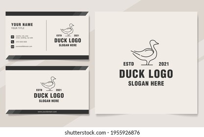 Duck line logo template monogram style