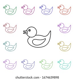 Icono de estilo multicolor de línea de disco. Línea delgada simple, contorno vectorial de iconos de juguetes para ui y ux, sitio web o aplicación móvil