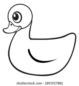 duck line vector illustration,isolated on white background for education,top view