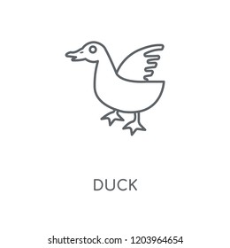 Duck linear icon. Duck concept stroke symbol design. Thin graphic elements vector illustration, outline pattern on a white background, eps 10.