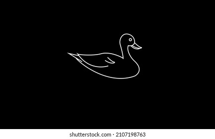 duck lineart logo abstract monogram vector logo template