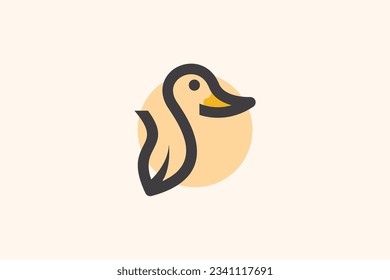 diseño del logotipo de la plantilla de vector de linearato de pato