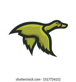 duck logo art vector design animal flying wild