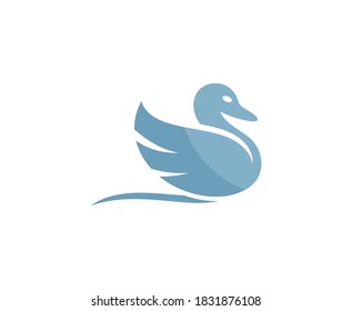 Duck logo bird vector icon 