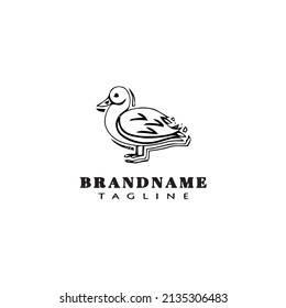 duck logo cartoon icon design template black modern isolated vector illustration