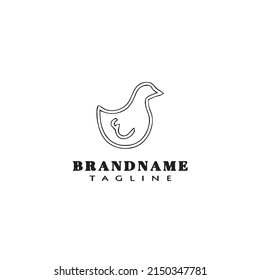duck logo cartoon icon design template black modern isolated vector illustration