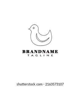 duck logo cartoon icon design template black modern isolated vector illustration