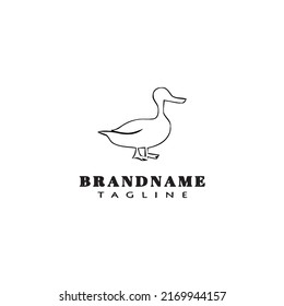 duck logo cartoon icon design template black modern isolated vector illustration