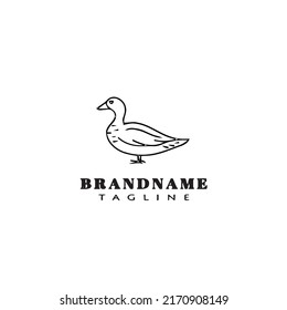duck logo cartoon icon design template black modern isolated vector illustration