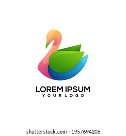 Duck Logo Colorful Animal Illustration Vector Design