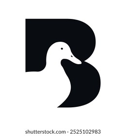 Duck Logo combine with letter B vector template