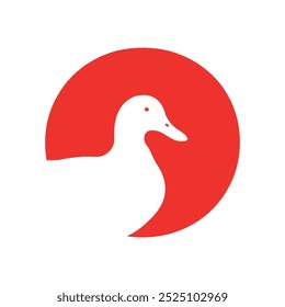 Duck Logo combine with letter O vector template