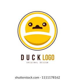 Duck logo, creative badge for your own design vector Illustration on a white background