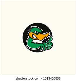 Duck Logo Design, Angry duck mascot - Vector 