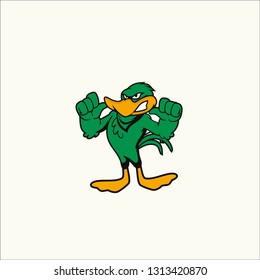 Duck Logo Design, Angry duck mascot - Vector 