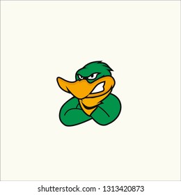Duck Logo Design, Angry duck mascot - Vector 