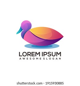 Duck logo Design Colorful Vector illustration